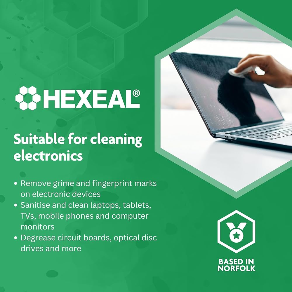 Hexeal 99.9% Isopropyl Alcohol 1L - 1L IPA for Sanitising & Cleaning