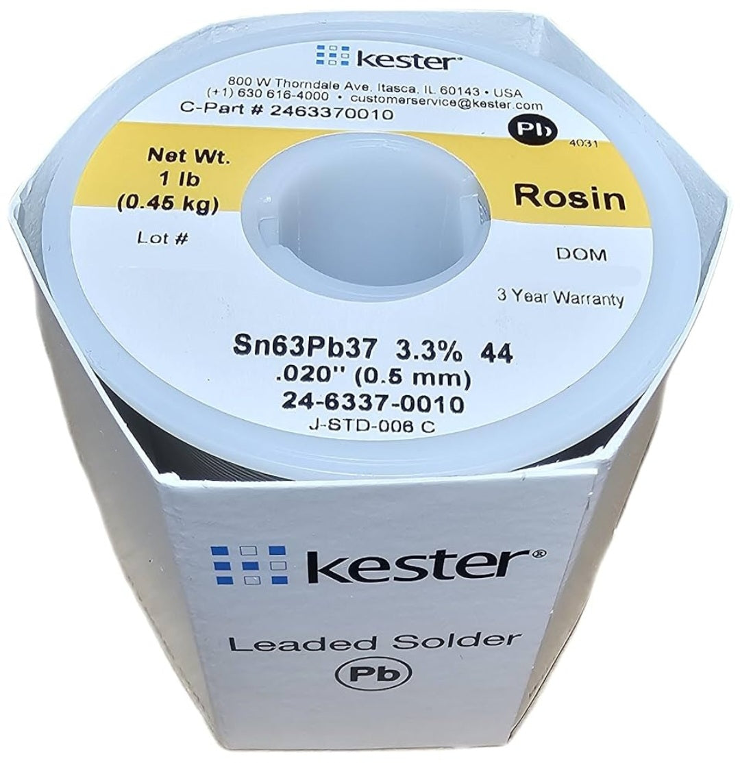 Kester 63/37 0.020' 0.5mm Rosin Core Solder - 1lb Spool