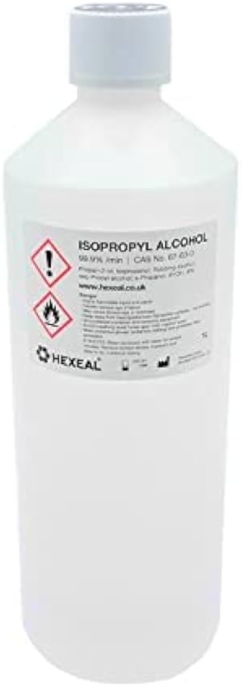 Hexeal 99.9% Isopropyl Alcohol 1L - 1L IPA for Sanitising & Cleaning
